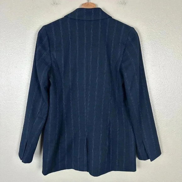 Leith Double Breasted Blazer Jacket Pearl Fall Equestrian Horse Girl Navy Small - Picture 4 of 4